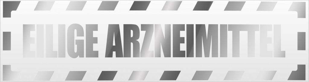 Kiwistar Eilige Arzneimittel gestreift Magnetschild Schild magnetisch - 45cm Chrom - Magnetfolie für Auto PKW Kfz