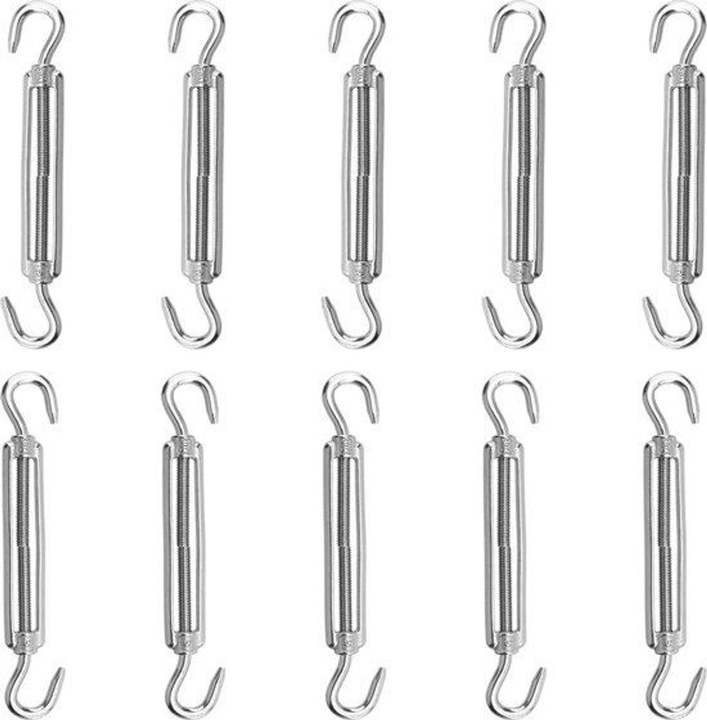 Kabelspanner für Garten - 10 Stück - rostfreier Stahl - verstellbar - Haken - Klimmhilfe