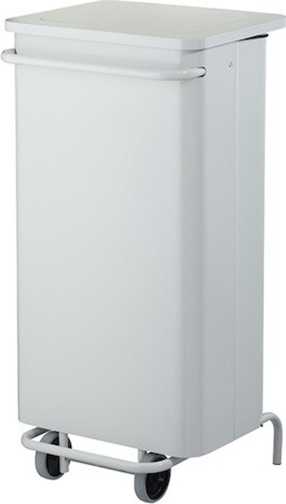 Rossignol Collecroule Carene Mülleimer mit Räder und Fußpedal - 110 Liter, Farbe:Weiß