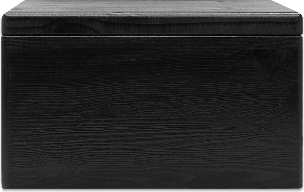 Creative Deco XXL Große Schwarze Holzkiste mit Deckel
