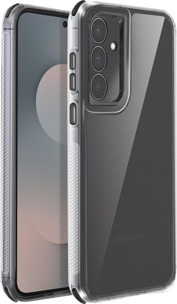 Avizar, Hülle für Galaxy S25 FE Stoßfest Verstärkter Rutschfester Rand, Transparentes Schwarz
