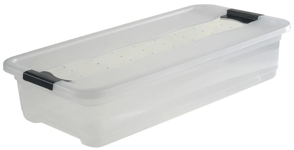 Rangement vêtements sous lit 33 L keeeper - boîte cristal 79,5 cm