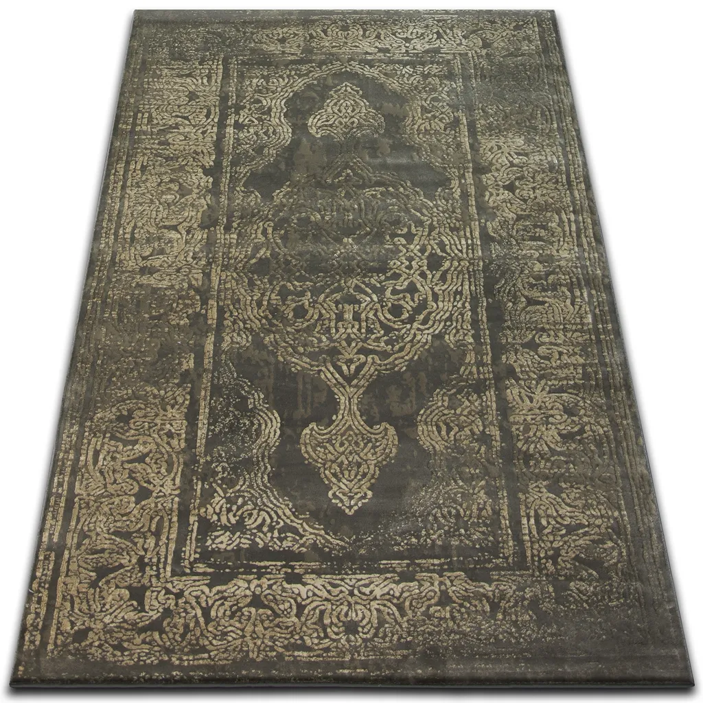 Grand tapis de salon 240x330 cm coloris Vizon et Beige foncé JASMINE