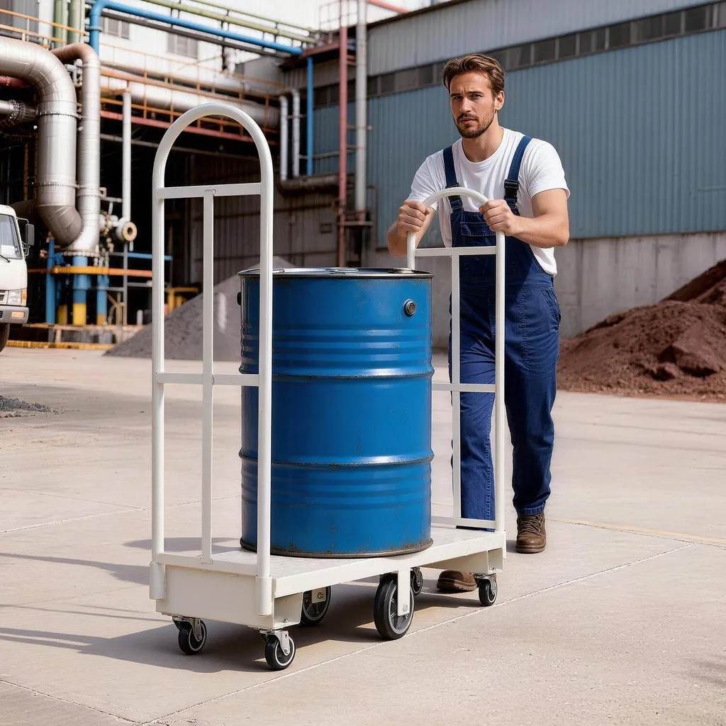 Chariot utilitaire robuste 907 kg - Structure acier et 6 roues pivots - 8