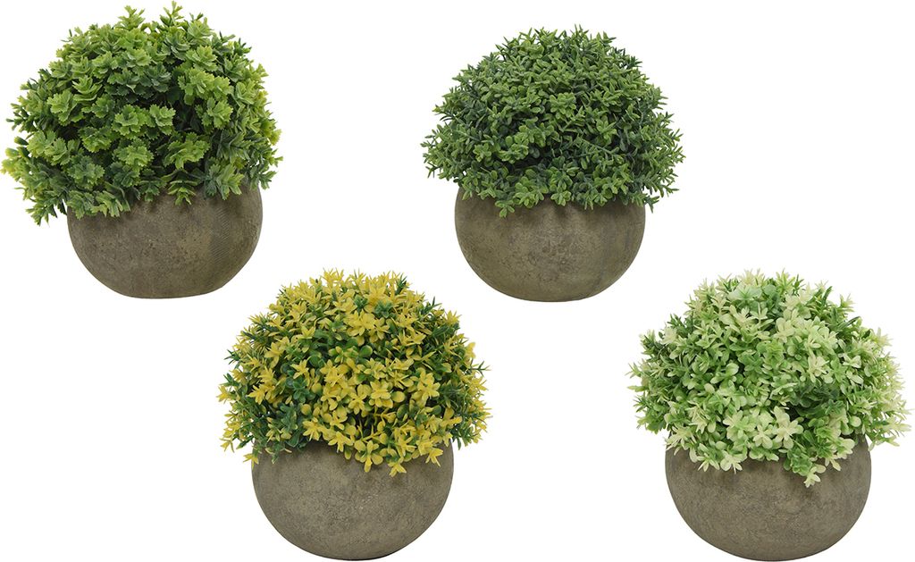 Umělý mech v kamenném květináči h13cm Obrázek produktu 