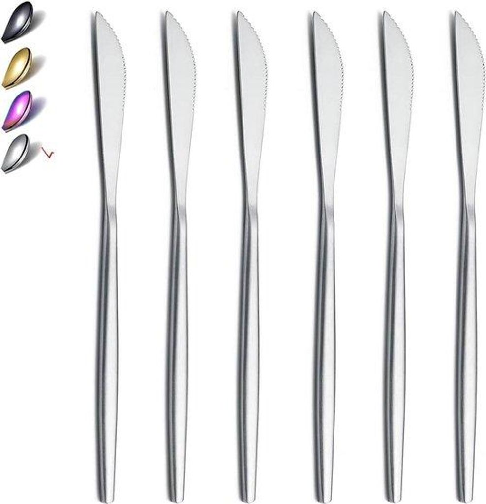 Edelstahlmesser Set silber 6-teilig robust