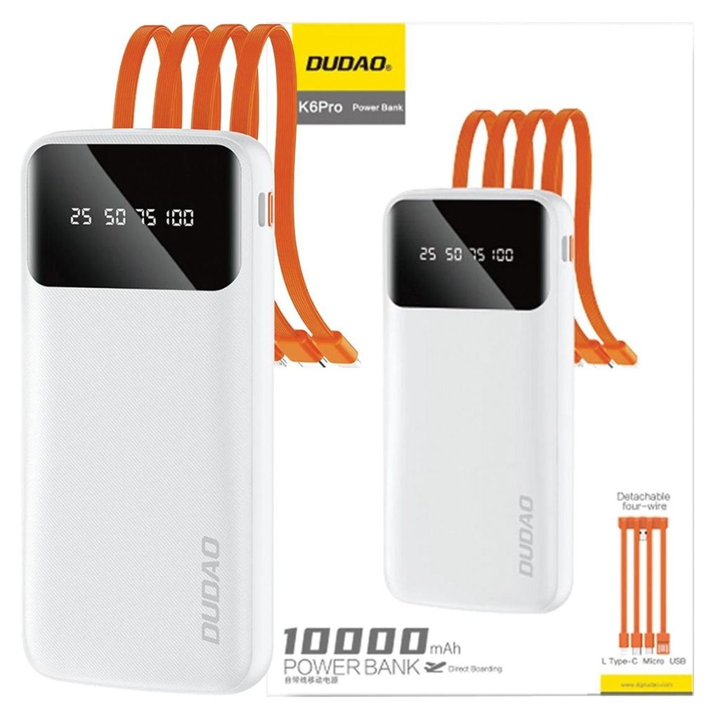 Dudao K6Pro uniwersalny powerbank 10000mAh z kablem USB, Zdjęcie produktu 