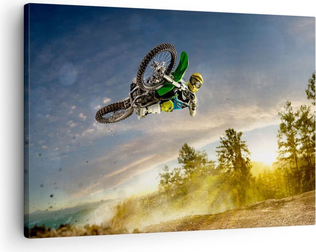 Bild auf Leinwand - Leinwandbild - Motorrad Extrem Spaß Produktbild 
