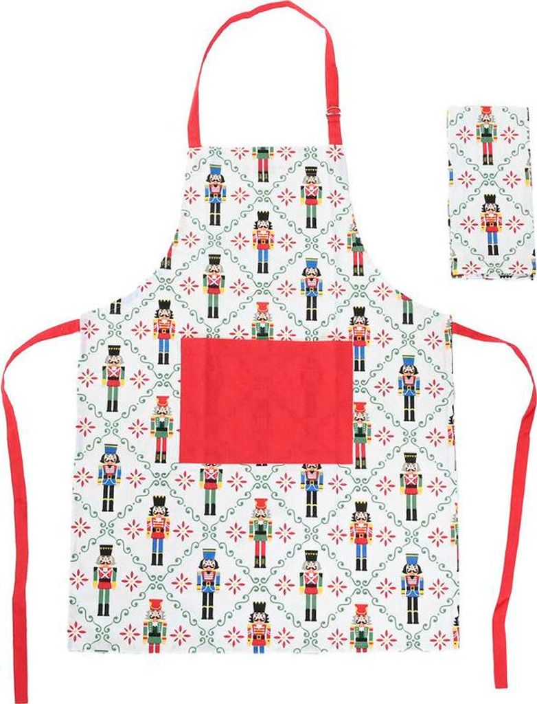 Schürze Home ESPRIT Weiß Rot grün Beige 60 x 0,2 x 80 cm (2 Stück)