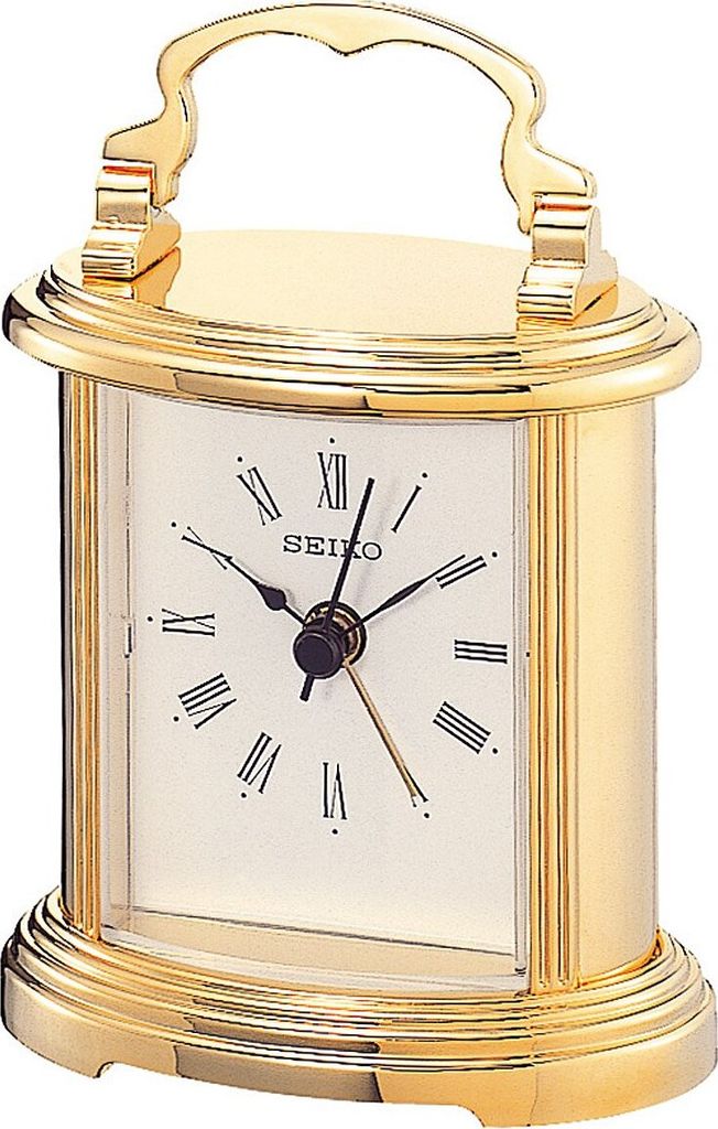 Seiko QHE109G Horloge de bureau Réveil doré Image du produit 