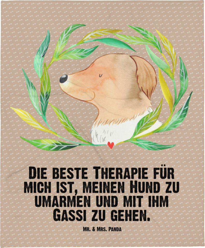 Mr. & Mrs. Panda Babydecke Hund Blumen - Hundeglück - Geschenk, Hunde, Fleecedecke, Schmusedecke, Erstlingsdecke, Kinderdecke, Vierbeiner, Hundeth...