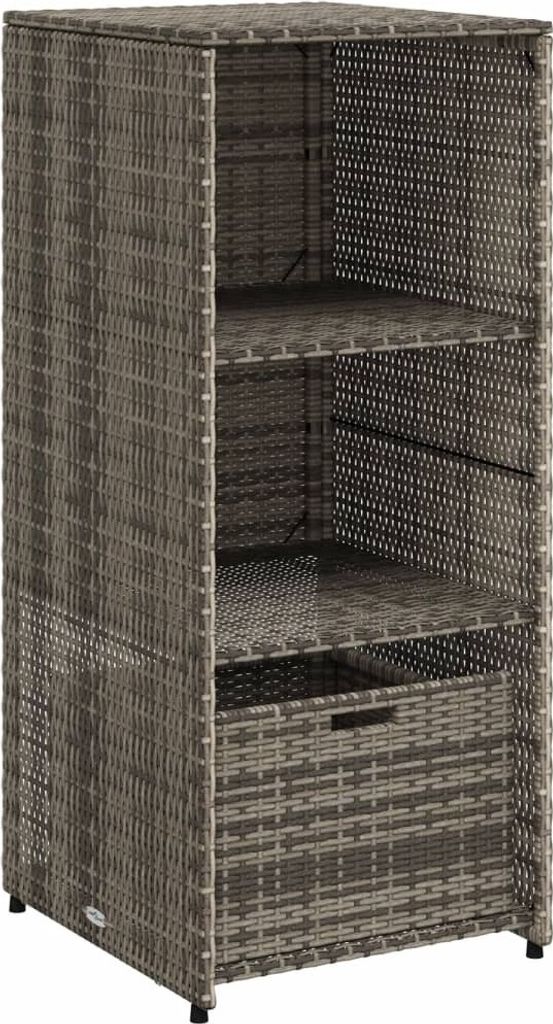vidaXL Szafka ogrodowa szara 50x55x115 cm z polirattanu Zdjęcie produktu 