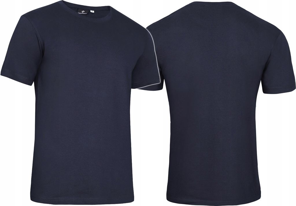 Dominator Herren Kurzärmeliges Einfarbige T-Shirt mit Rundhalsausschnitt aus Baumwolle, Marineblau, L