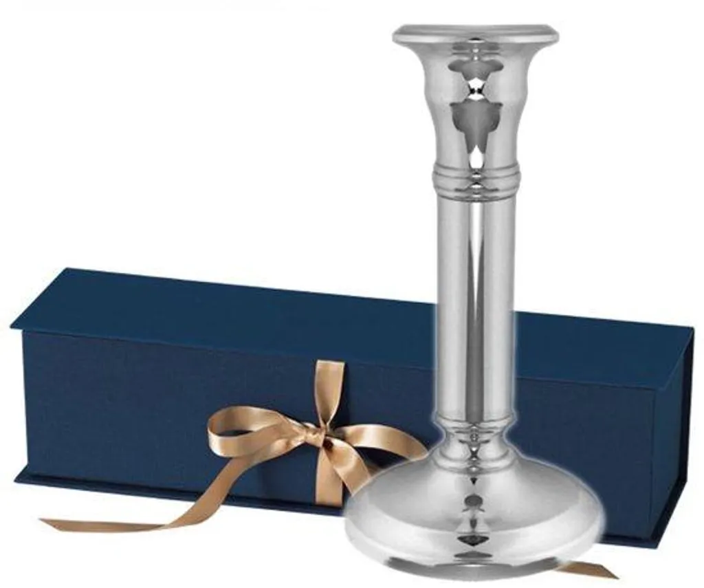 Bougie argentée galvanisée H 23 cm de qualité supérieure pour décoration