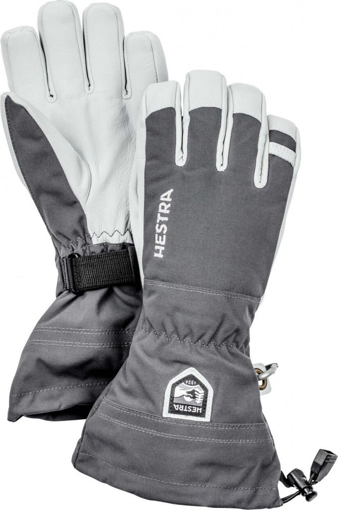 HESTRA Army Leather Heli Ski 5 Finger Skihandschuhe grau 11 Produktbild 