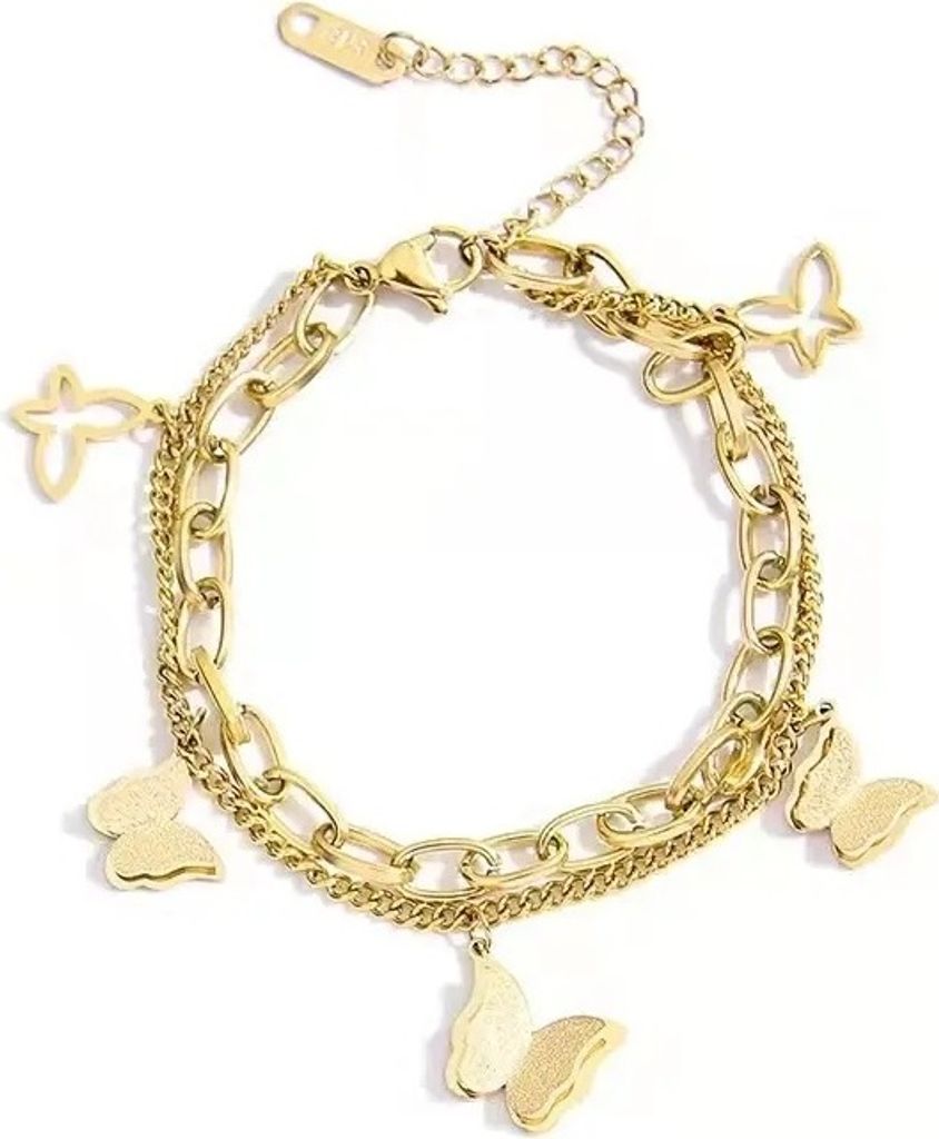 Vintage Butterfly Armband in Gold – Trendiger Damen Schmuck KP26966