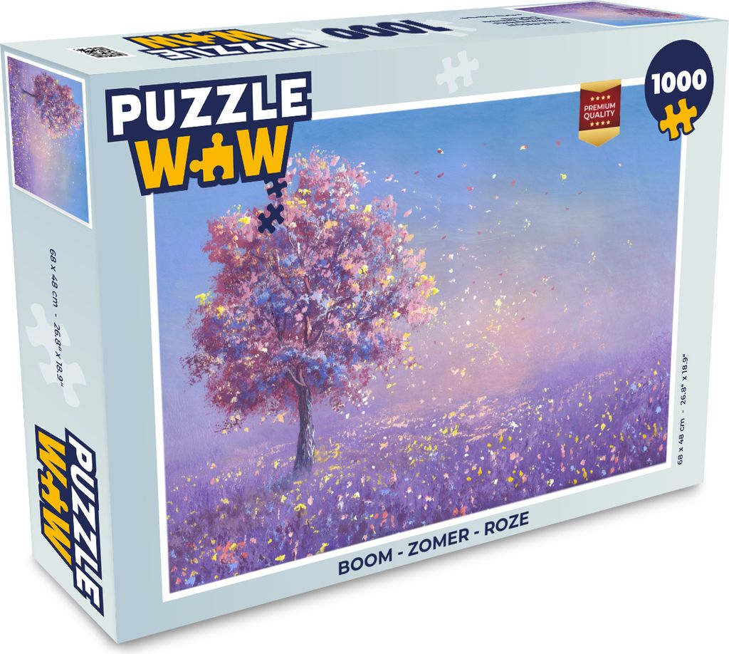 MuchoWow Puzzle 1000 Teile Baum - Sommer - Rosa - Erwachsene - Rätsel