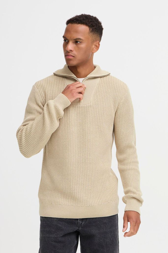 Blend BHDENO HALFZIPP Herren Strickpullover Troyer Grobstrick Pullover Baumwollmischung regular fit