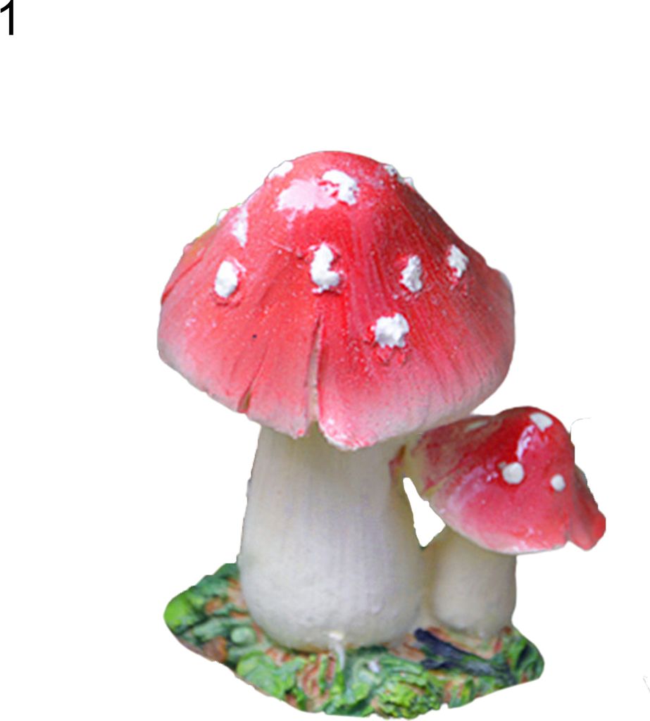 Gartenfigur umweltfreundlich uv resistente Harzpilzstatue Sukkulente Bonsai Dekor für Zuhause-1