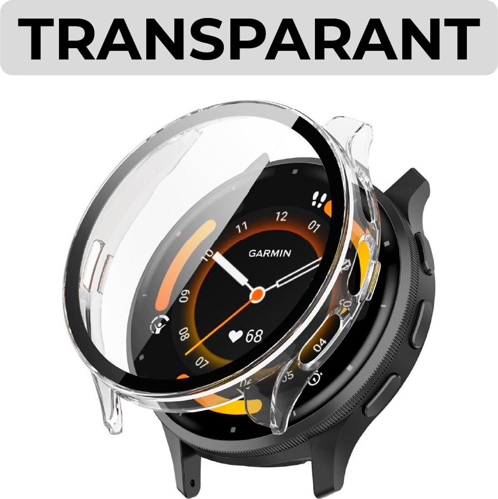 Strap-it Schutzhülle mit Glasplatte – Passend für Garmin Venu 3 – Transparent – Stoßfest – Langlebig – Perfekte Passform