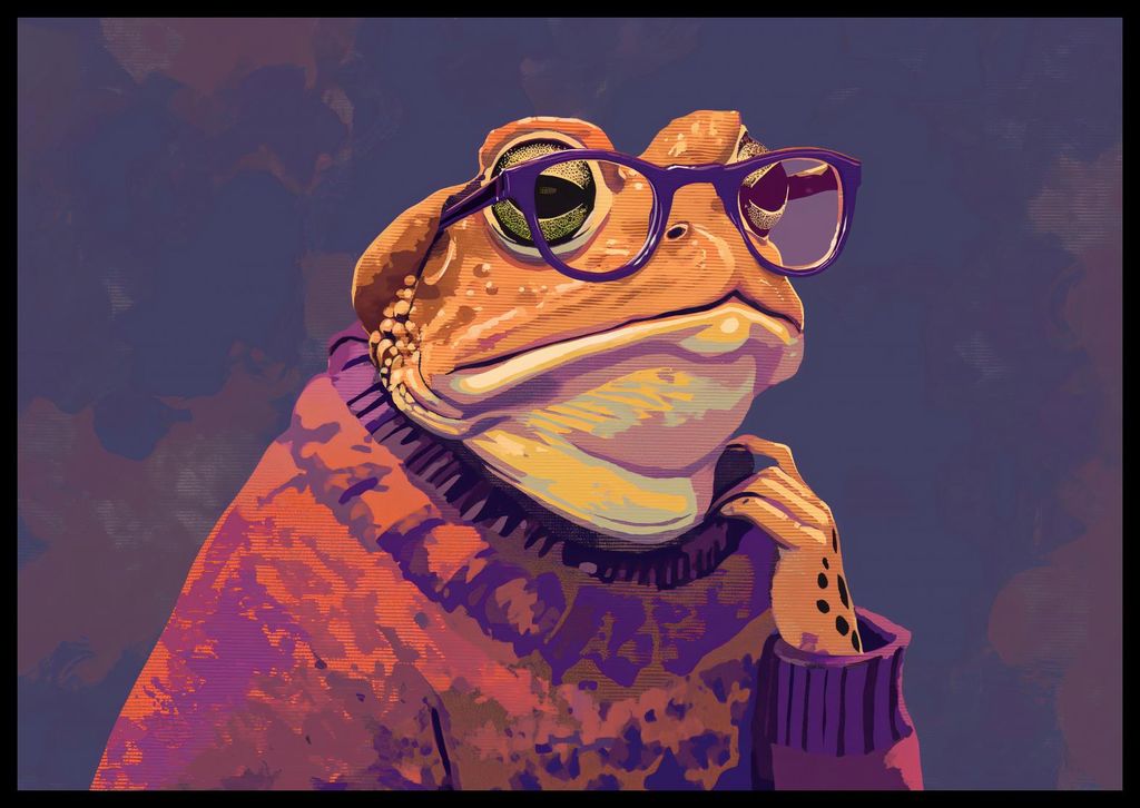 Plakat 66,5x46,5cm Hipster Frosch Stück