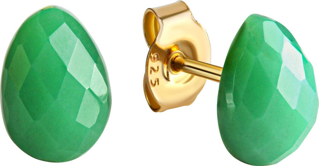 Jamelli Ohrringe 925/- Sterling Silber 0,8cm gelb ohne grün 300220047V