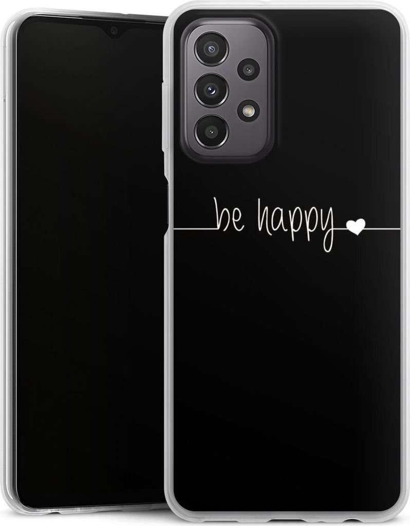 DeinDesign Slim Hülle für Samsung Galaxy A23 5G Silikon Case Ultra Dünn Handyhülle Glück Sprüche Statement