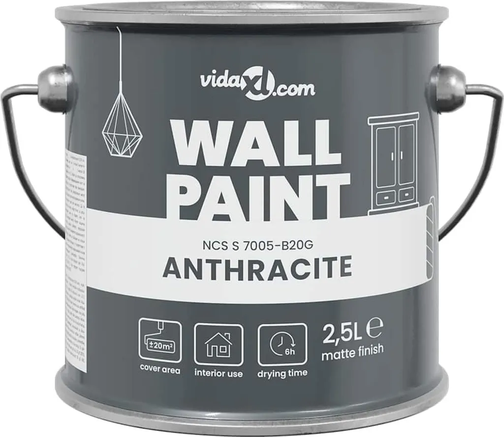Peinture murale Gris 2,5 L Wall Print pour masquer les défauts des murs