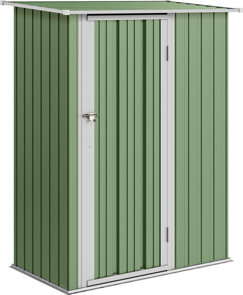 Metall Gerätehaus 1,07 m² 142 x 84 x 189 cm Geräteschuppen mit Pultdach Abschließbarer Tür, wetterfest Gartenhaus Outdoor Garten Schuppen für...