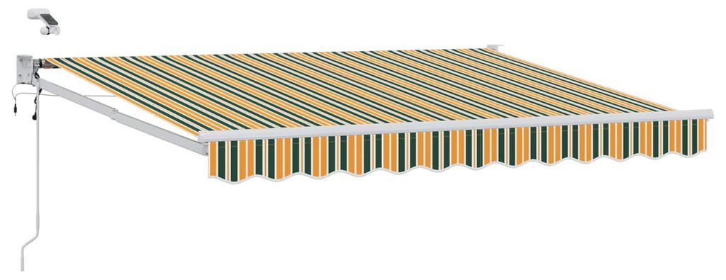 Elektrische ausziehbare Markise Grün und Gelb 3,5 x 2,5 m