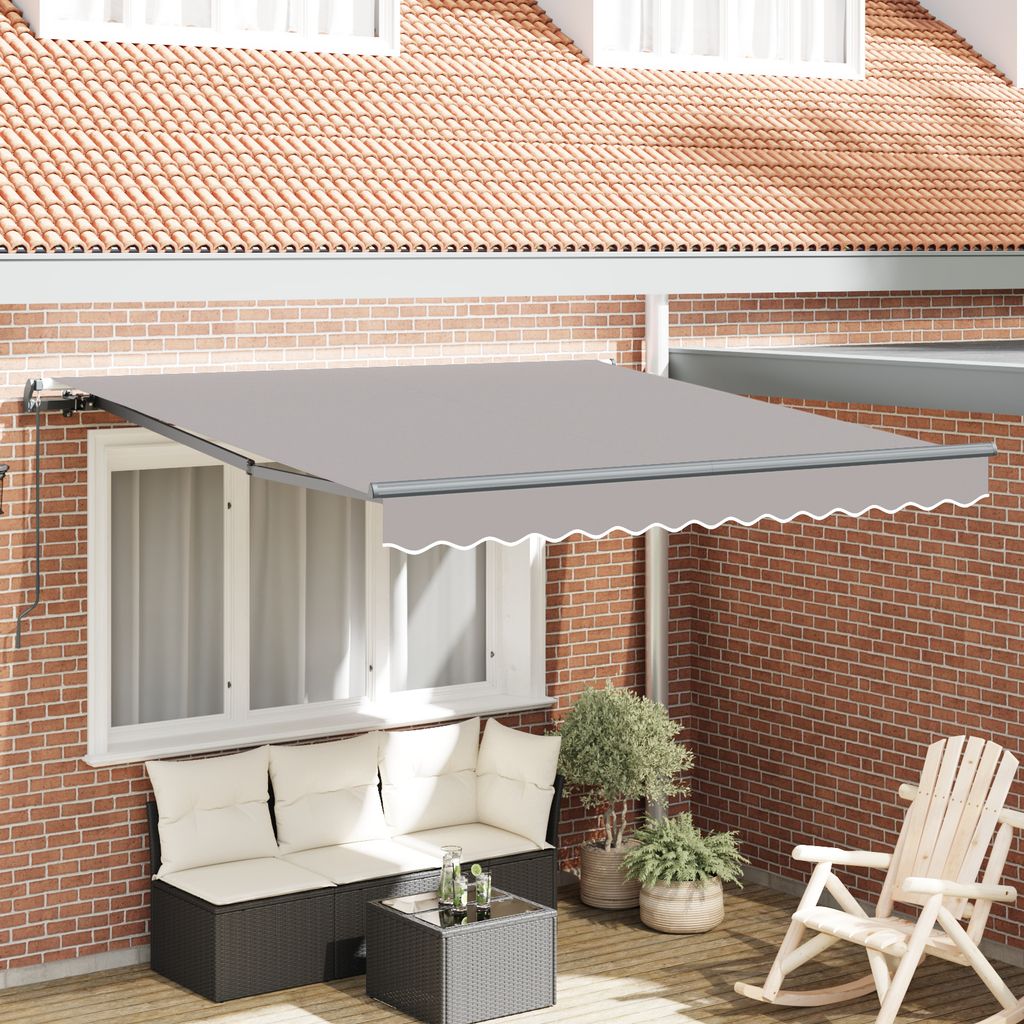 Desgin manuelle ausziehbare Markise Hellgrau 300x250 cm - Markisen 3330091