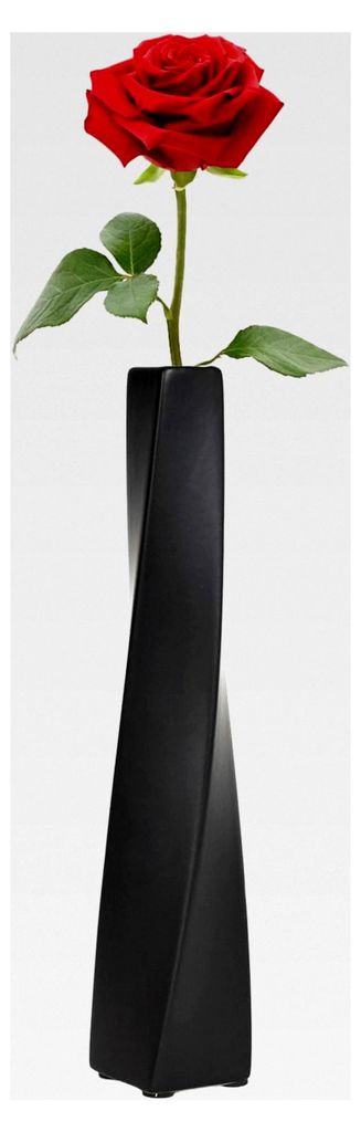 Keramikvase, schwarze Bodenvase für Pampasgras, Dekozweige und Trockenblumen, moderne und elegante Deko-Vasen für Home Office, Wohnzimmer und Bü...