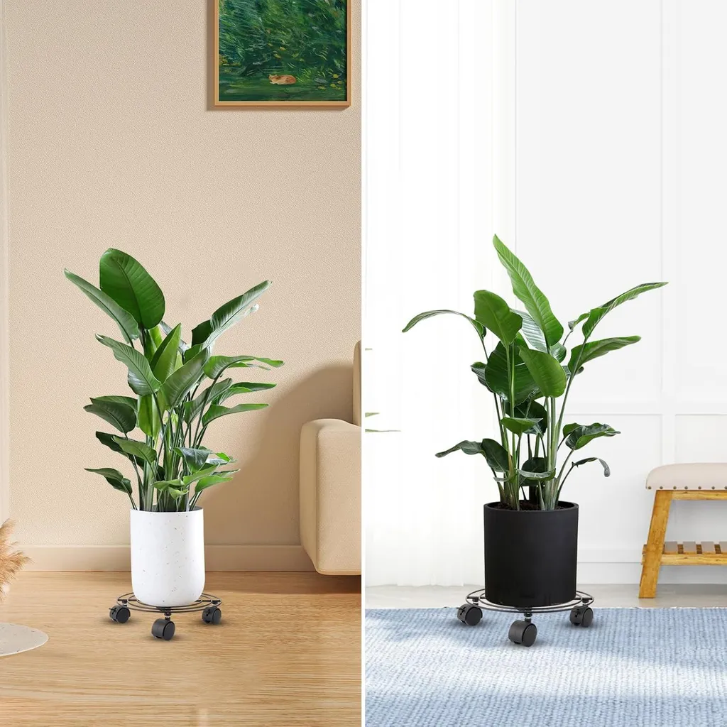 Support de plante à roulettes 27cm résistant aux intempéries - 4 pcs - 3