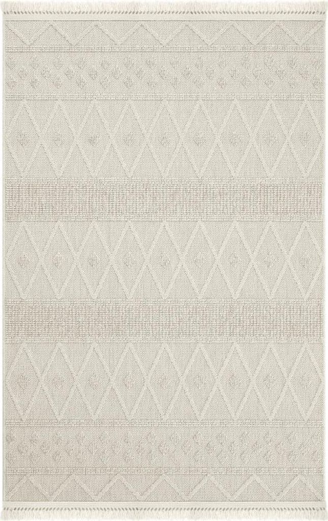CALICOSY - Teppich rechteckig beige und natur mit geometrischen Mustern - HASIR