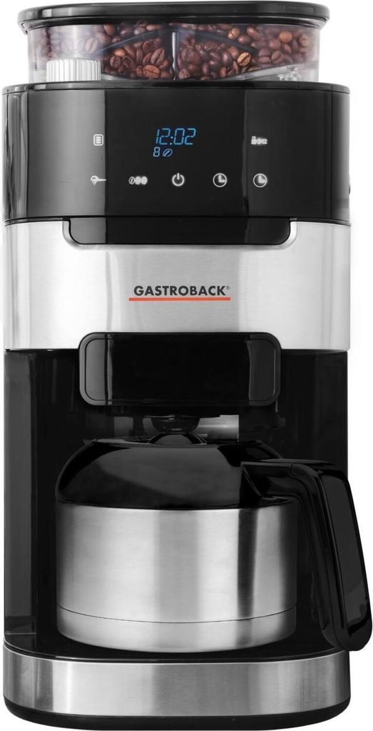 GASTROBACK Kaffeemaschine Grind & Brew Pro Thermo, Silber, Schwarz