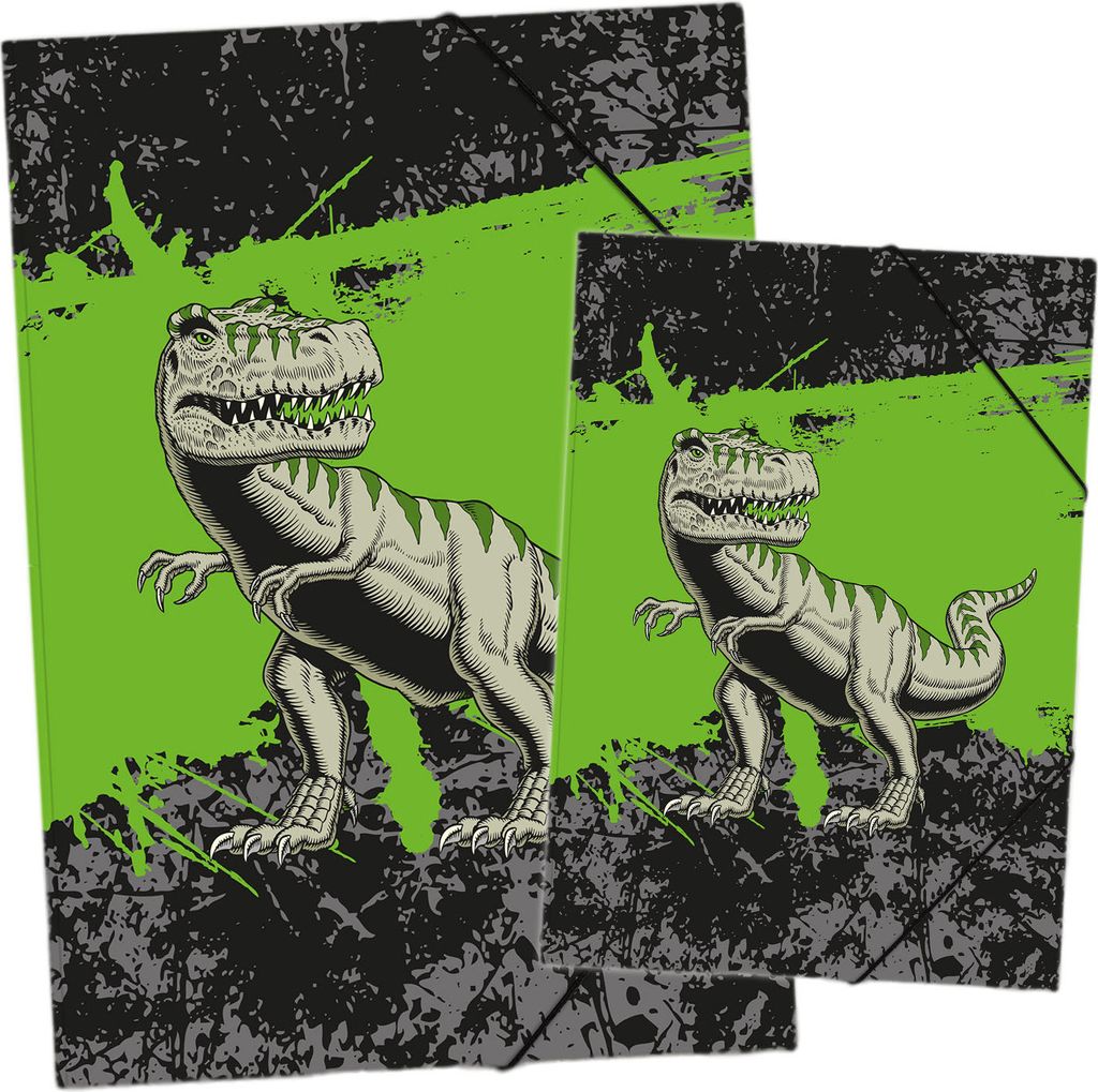 itenga Gummizugmappe Zeichenmappe A4 und A3 Motiv T-REX Set