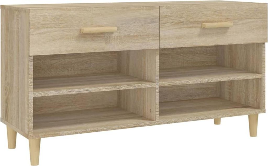 vidaXL Schuhschrank Sonoma-Eiche 102x35x55 cm Holzwerkstoff