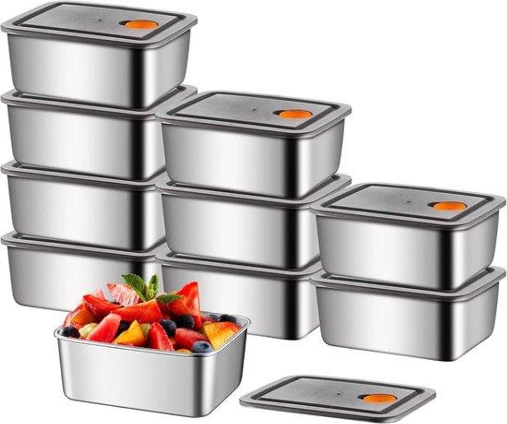 Sada 10 nerezových nádob na uchovávání potravin o objemu Obrázek produktu 