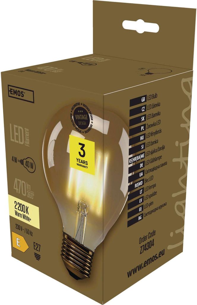 LED žiarovka 4W 380lm E27 teplá biela+ žiarovka Obrázok produktu 9