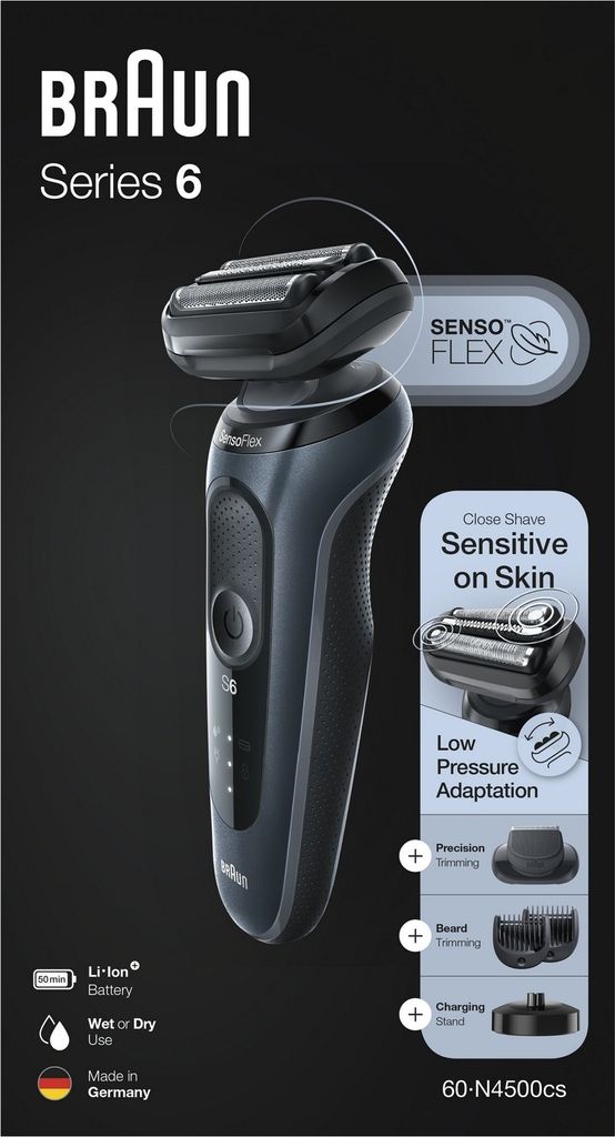 Braun 60-N4500cs Series 6 Senso Flex wet&dry Akku Rasierer Produktbild 