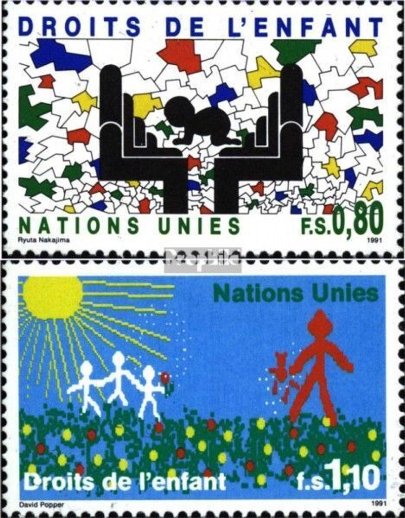 Briefmarken UNO - Genf 1991 Mi 202-203 (kompl.Ausg.) gestempelt Rechte des Kindes