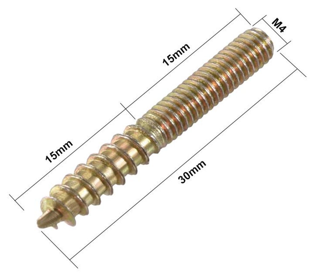 20 Stš¹ck M4 Aufh?nger Schrauben L?nge 1-1/8"(30mm) Doppelkopfschrauben Selbstschneidende Ersatz 4mm Holzverbindung M?belbeine