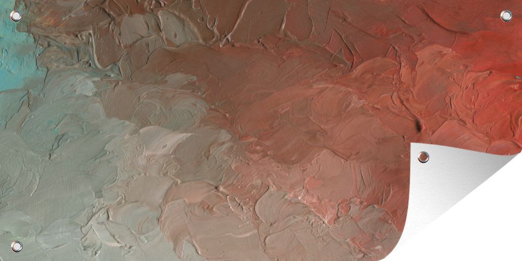 MuchoWow 80x40 cm Outdoor-Poster Gartendeko Sichtschutz Garten Poster für den Garten Ölfarbe von rot bis blau