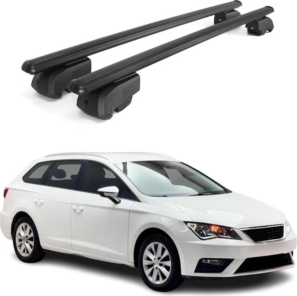 Dachträger Gepäckträger für Seat Leon ST 2020-2023 ABE Aluminium Schwarz 2x