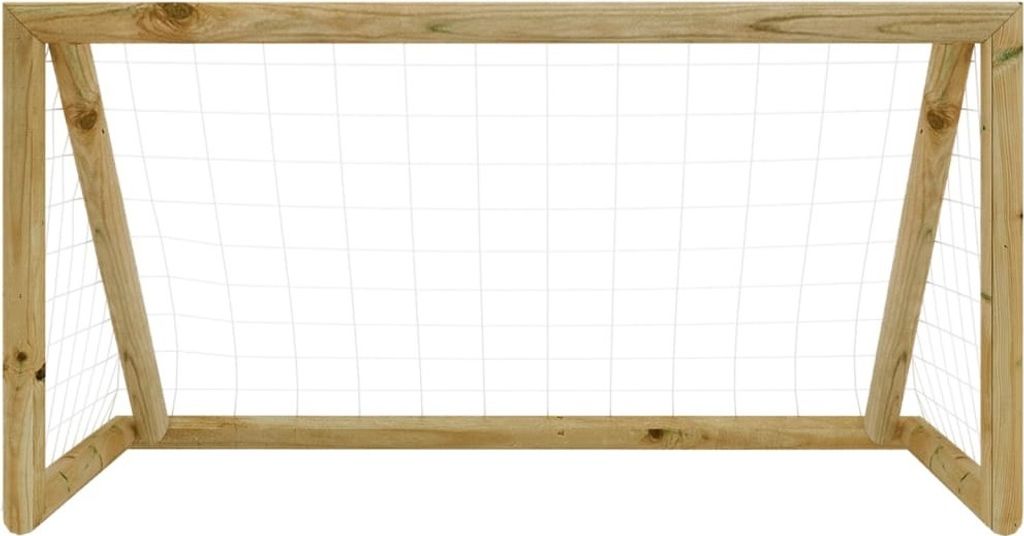 vidaXL Porta da calcio con rete 160x80x100 cm in legno di Immagine del prodotto 