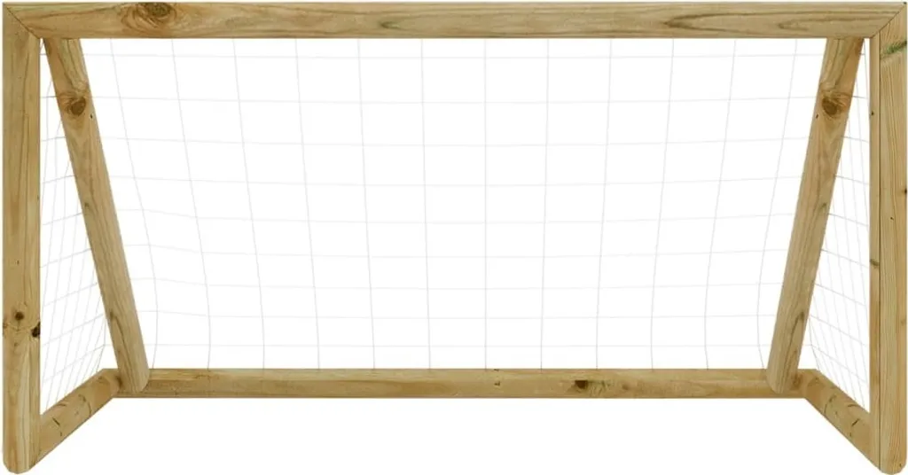 Cage de foot de jardin vidaXL 160x80 cm en bois massif avec filet