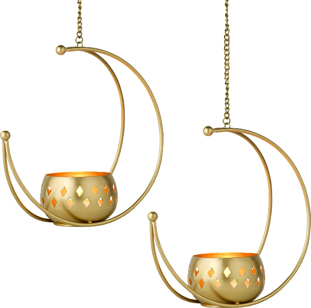 Offerta Set 2 Portacandele Afmia Boho 23cm | Metallo Alta Qualità