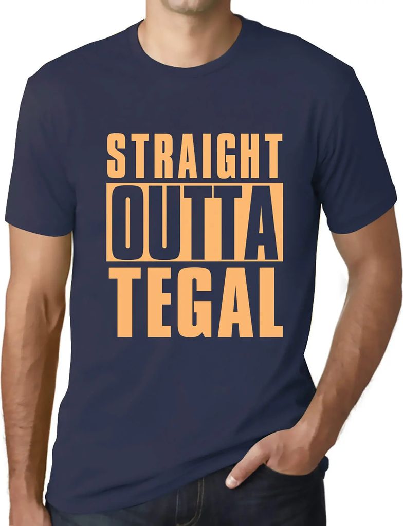 Herren Grafik T-Shirt Direkt aus dem Tegal – Straight Outta Tegal – Öko-Verantwortlich Vintage Jahrgang Kurzarm Lustige Druck Geburtstag Gesch...