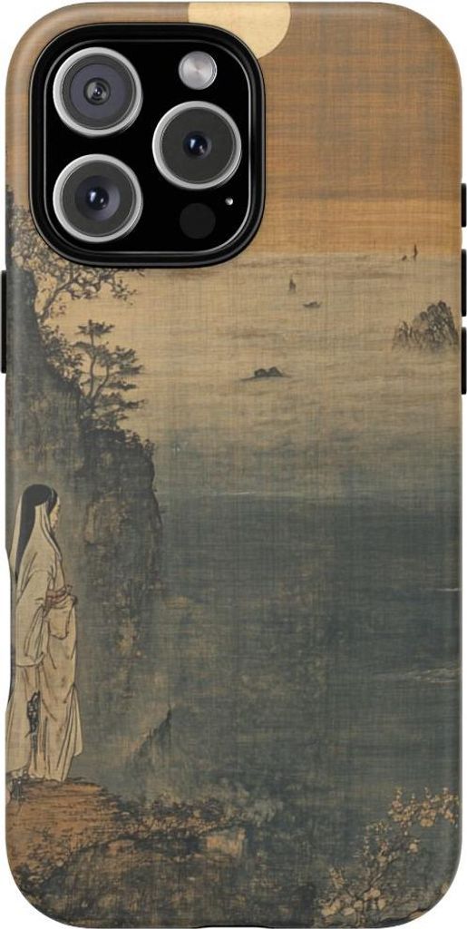 Frau im Heian-Stil am mondbeschienenen Meer – Hülle Kompatibel mit iPhone 16 Pro Max