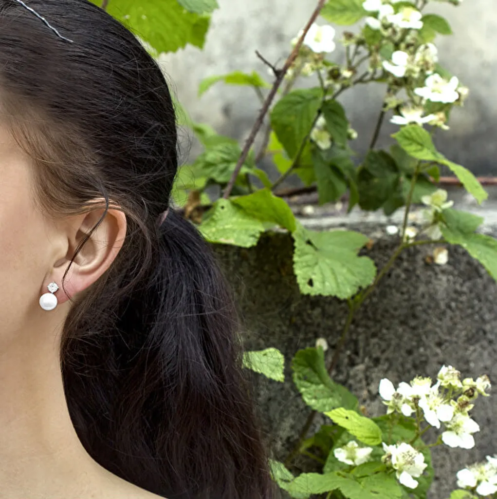 Boucles d'oreilles perle véritable et argent anti-allergie durables - 2